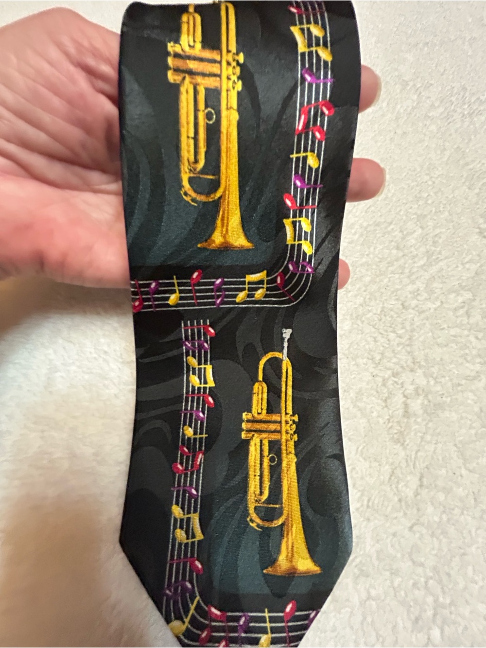 🎁3 for $30 - Black Musical Trumpet Tie